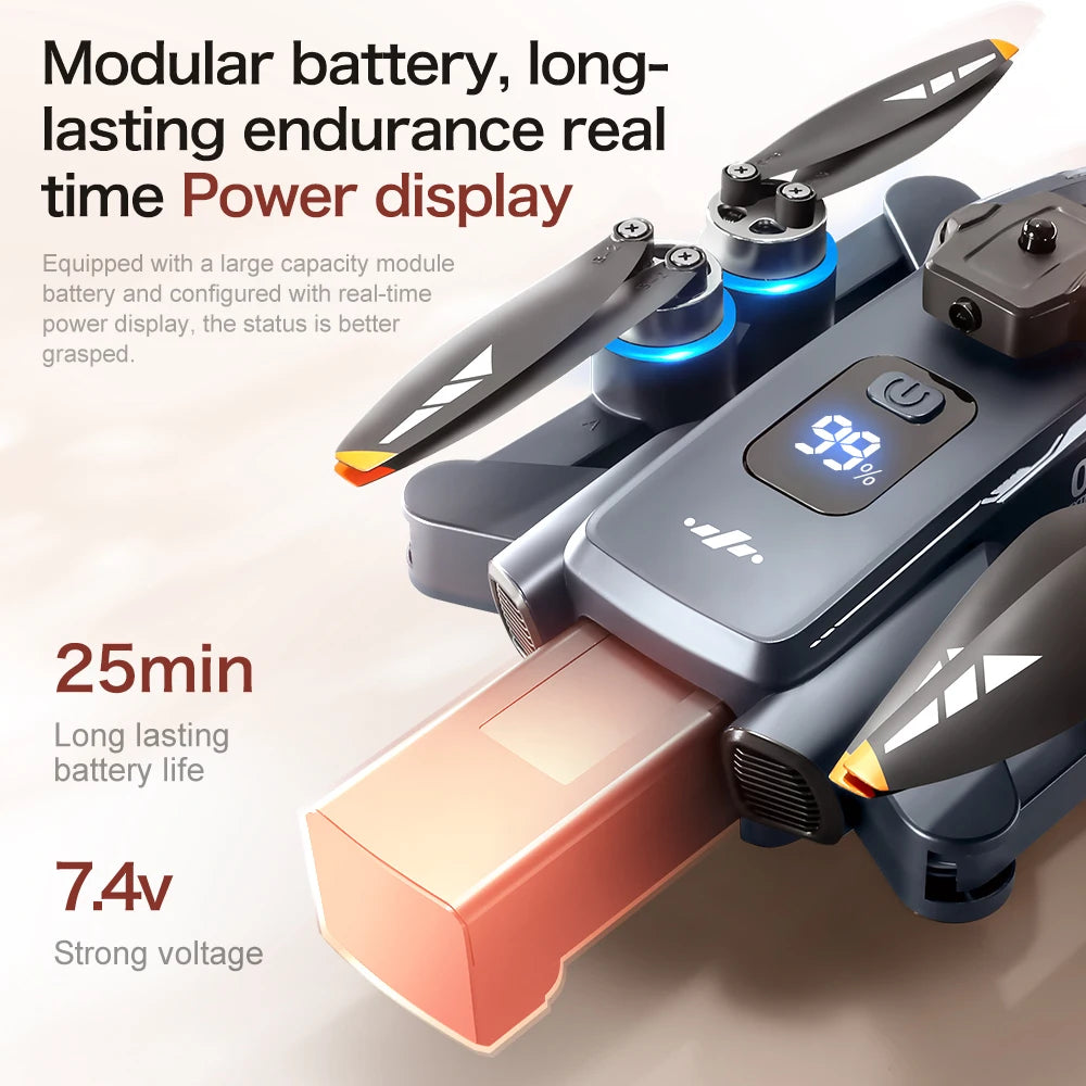 XT808 GPS Drone 8K Dual Camera, Brushless, Obstacle Avoidance, 5G FPV, EIS Stabilization, HD Screen Remote, Battery Indicator, Long Flight Time