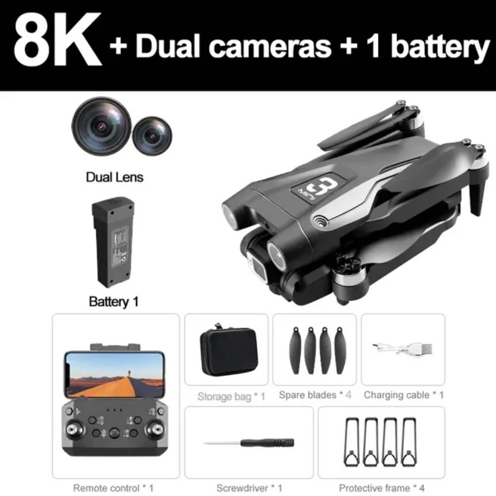 Z908 Pro Max 8K Dual Camera Drone, with Foldable Design, Real-Time 2.4G WiFi FPV, Altitude Hold, and Intelligent Flight Modes