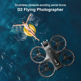 D2 drone flying over the sea taking aerial photos of a swimmer