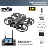 D2 drone in grey with 4.3-inch screen remote controller, battery, propellers, charging cables and storage bag