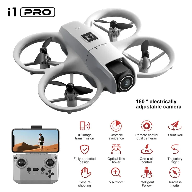 i1PRO 4K Dual Camera Drone with 5G WiFi FPV, 1000m Range, 4-Side Obstacle Avoidance, Brushless Motors