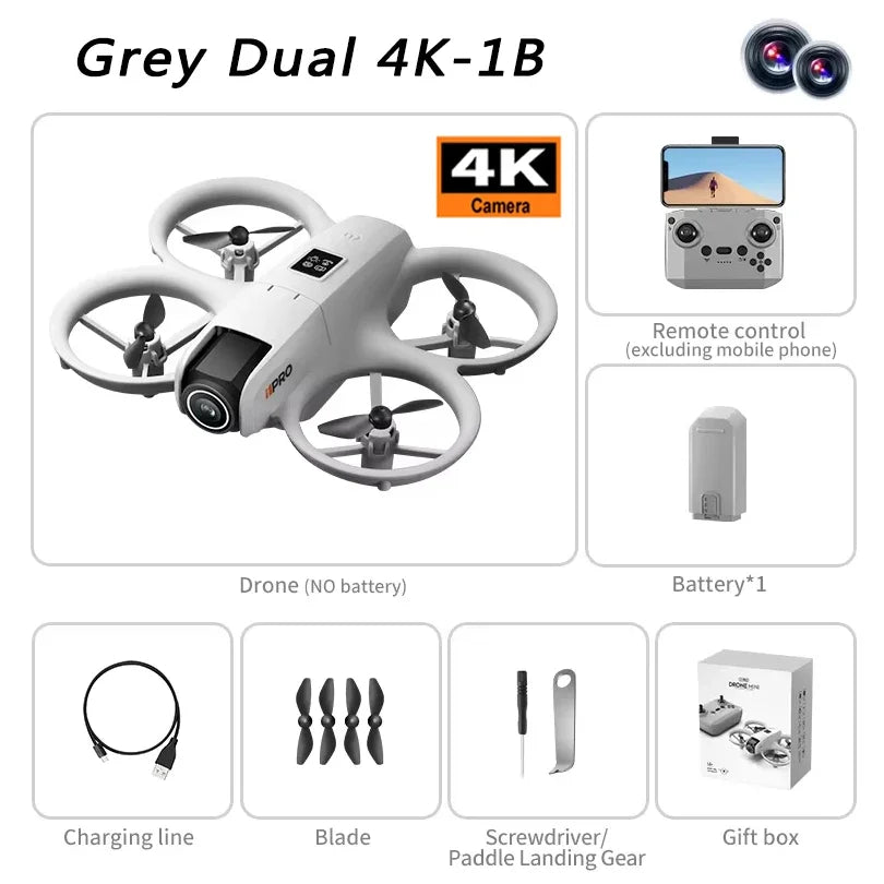i1PRO 4K Dual Camera Drone with 5G WiFi FPV, 1000m Range, 4-Side Obstacle Avoidance, Brushless Motors