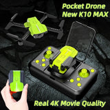 K10 pocket drone folded and stored inside the remote controller
