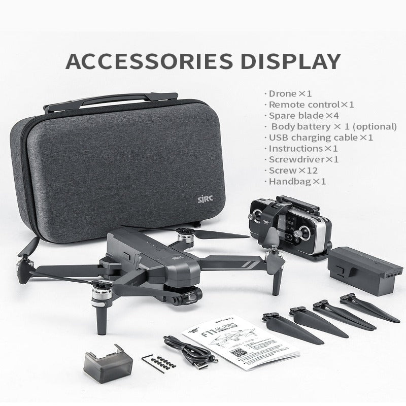 CSF F11S PRO Drone GPS 4K, Professional Camera, 2-Axis Electronic Gimbal, Foldable Quadcopter, 3000m Long Range, Smart Flight Modes