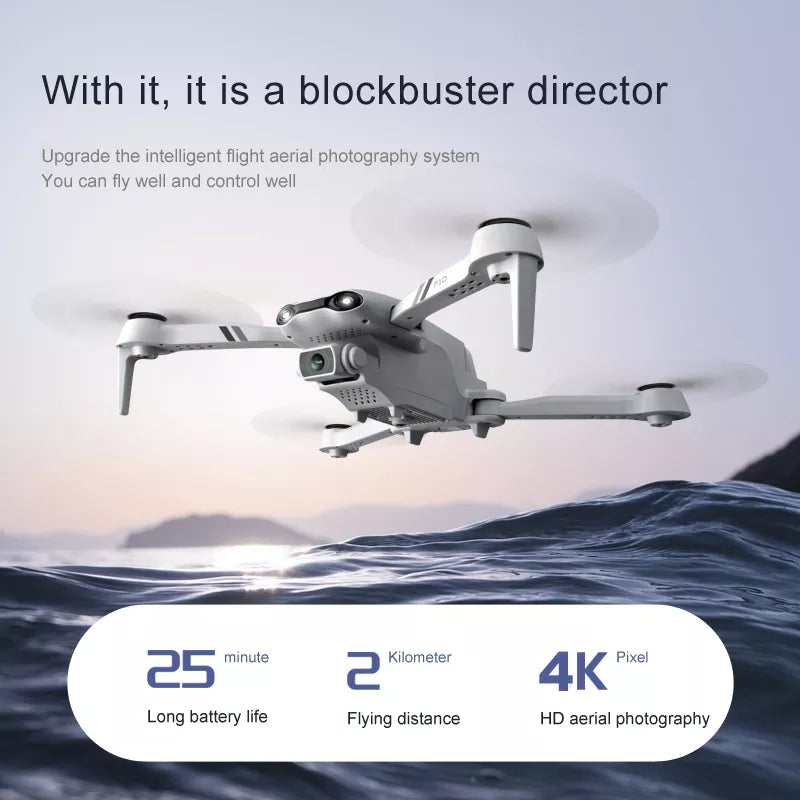F10 Drone 4K Professional GPS, Foldable 5G WiFi Quadcopter, Dual Camera, Smart Flight, Brushless Motor, Long Range