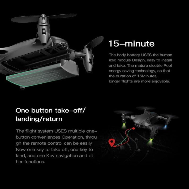 H2 Mini Drone 4K HD Dual Camera WiFi FPV Foldable Quadcopter with Altitude Hold and One Key Takeoff