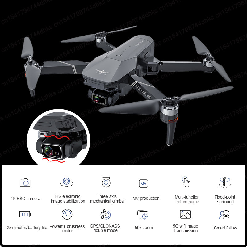 KF101 MAX Drone 4K Professional GPS GLONASS 5G WiFi Quadcopter with 3 Axis Gimbal Camera Brushless Motors Long Range Flight