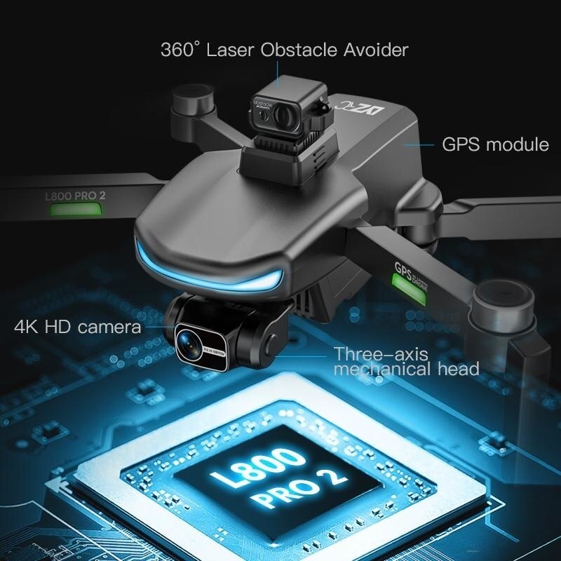 L800 PRO2 Drone GPS 5G WIFI HD Professional Camera 3-axis Anti-shake Gimbal Brushless Motor Obstacle Avoidance Dron - YouDrone.co.uk