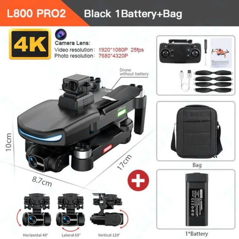 L800 PRO2 Drone GPS 5G WIFI HD Professional Camera 3-axis Anti-shake Gimbal Brushless Motor Obstacle Avoidance Dron - YouDrone.co.uk