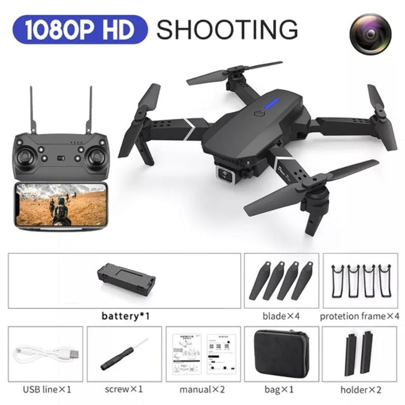 Mini Drone Led Light Dual 4K Camera RC Quadcopter Long Flying Time