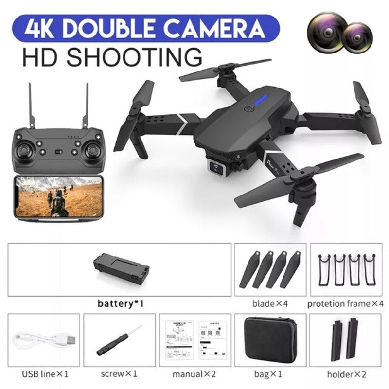 Mini Drone Led Light Dual 4K Camera RC Quadcopter Long Flying Time