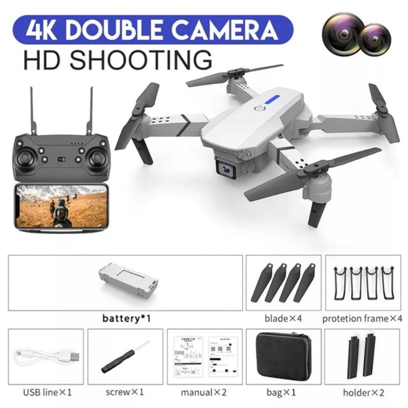 Mini Drone Led Light Dual 4K Camera RC Quadcopter Long Flying Time