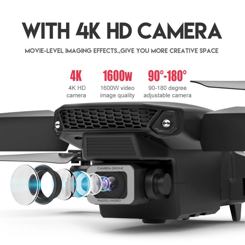 Mini Drone Led Light Dual 4K Camera RC Quadcopter Long Flying Time