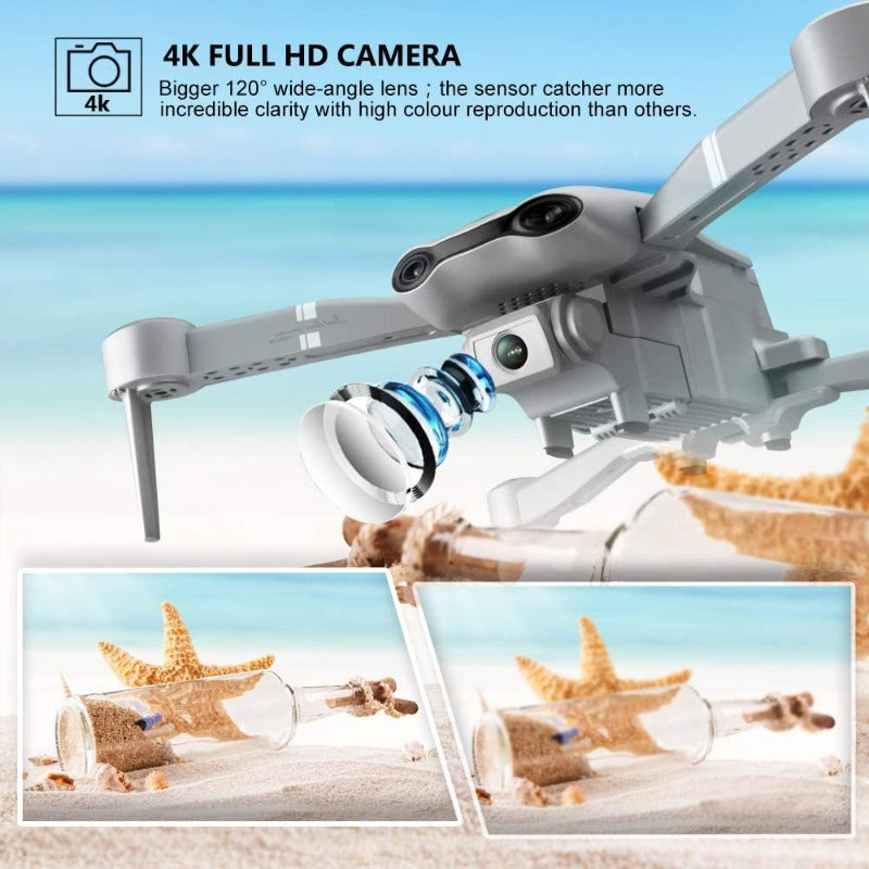 Professional 4K F3 Drone, Foldable 5G Quadcopter, Wide-Angle Camera, WiFi FPV, Follow Me, Gesture Control, Smart Flight Modes