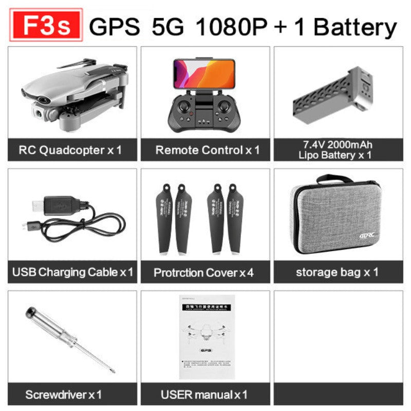 Professional 4K F3 Drone, Foldable 5G Quadcopter, Wide-Angle Camera, WiFi FPV, Follow Me, Gesture Control, Smart Flight Modes