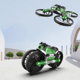 Quadcopter Motorcycle Drone, 2-in-1 RC Drone and Motorcycle, WiFi Camera, Altitude Hold, Headless Mode, Beginner Friendly