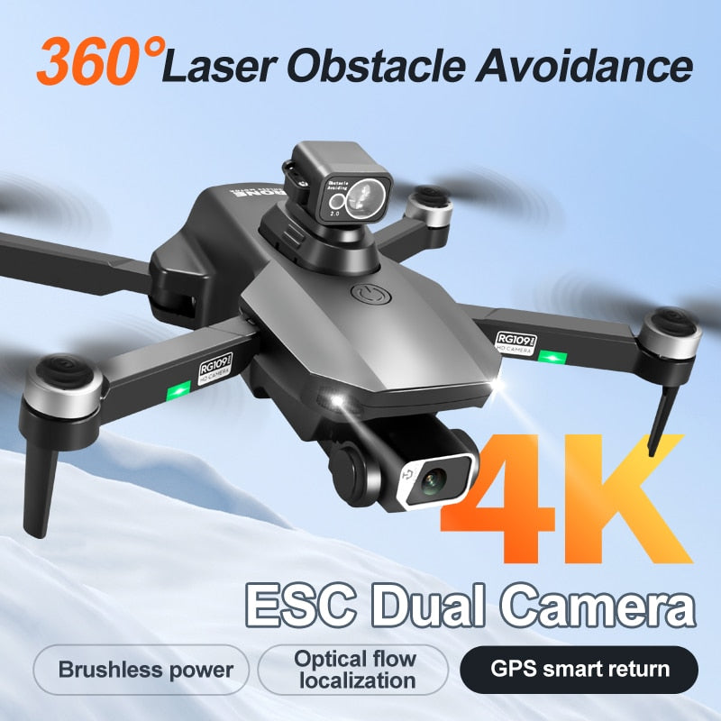 RG109 MAX 4K GPS Drone Dual Camera 360 Degree Laser Obstacle Avoidance Foldable Quadcopter