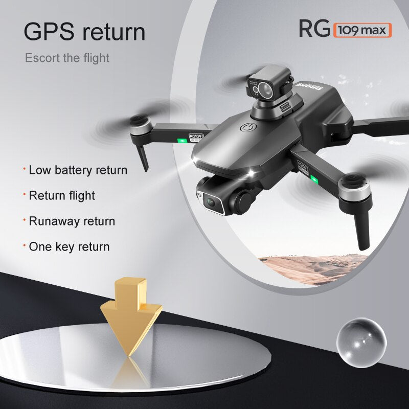 RG109 MAX 4K GPS Drone Dual Camera 360 Degree Laser Obstacle Avoidance Foldable Quadcopter