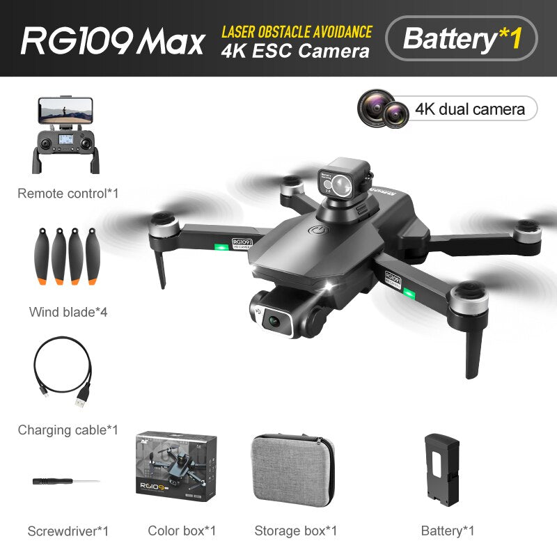 RG109 MAX 4K GPS Drone Dual Camera 360 Degree Laser Obstacle Avoidance Foldable Quadcopter