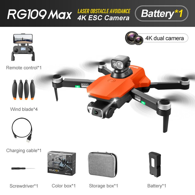 RG109 MAX 4K GPS Drone Dual Camera 360 Degree Laser Obstacle Avoidance Foldable Quadcopter
