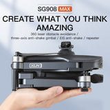 SG908 MAX 4K GPS Drone with 3 Axis Gimbal 5G WiFi FPV 3KM Range Brushless Motor Foldable Professional Camera Quadcopter