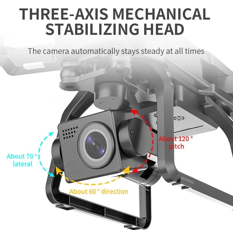 SJRC F7 4K GPS Drone with 3 Axis Gimbal 5G WiFi FPV 3KM Range Brushless Motor Foldable Professional Camera Quadcopter