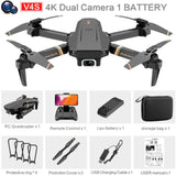 V4 RC Drone, 4K HD Wide-Angle Dual Camera, Foldable Quadcopter, WiFi FPV, Altitude Hold, Headless Mode, Long Flight Time
