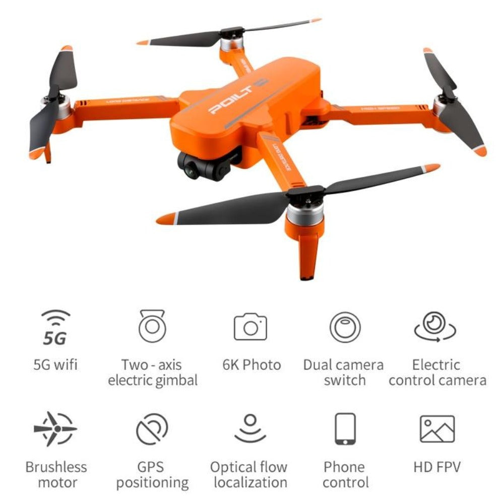 X17 6K Dual Camera Drone, 2-Axis Gimbal, GPS, Optical Flow, Brushless Motors, 5G WiFi FPV, Foldable Design, 30min Flight